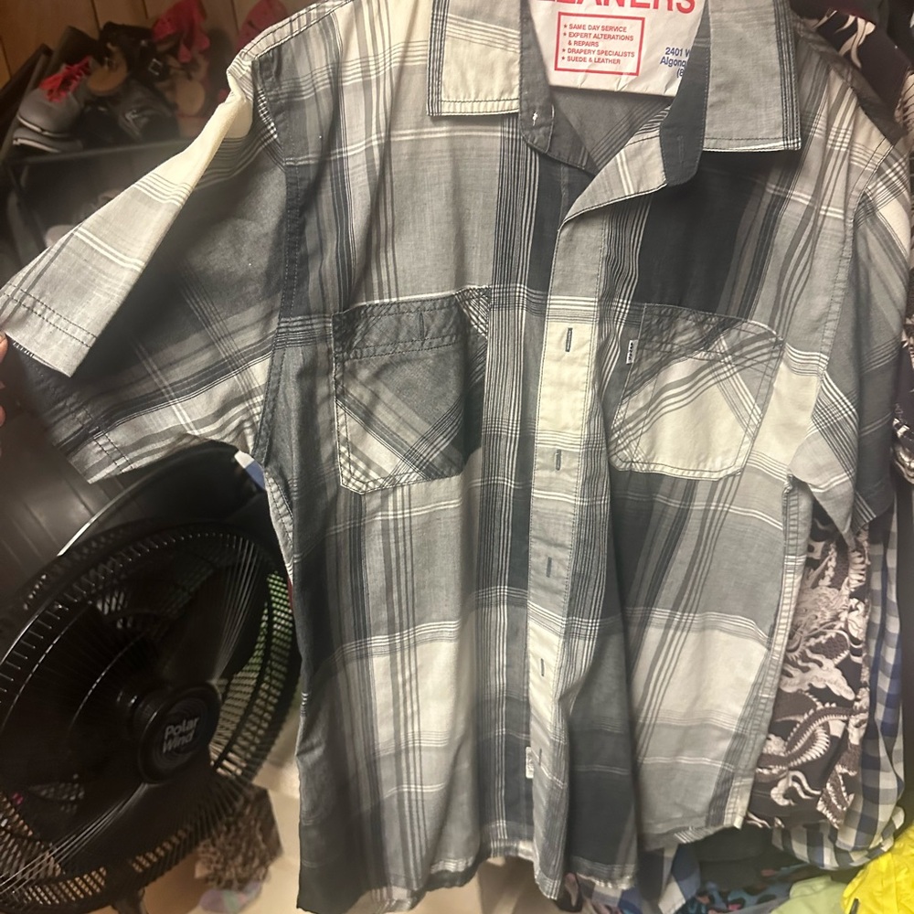 Levi's Black and Gray Casual Button Down Shirt